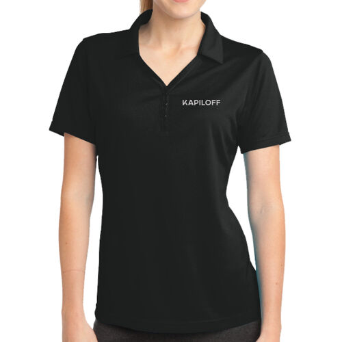 Ladies Micro-Mesh Polo (Black/Dark Grey) Thumbnail