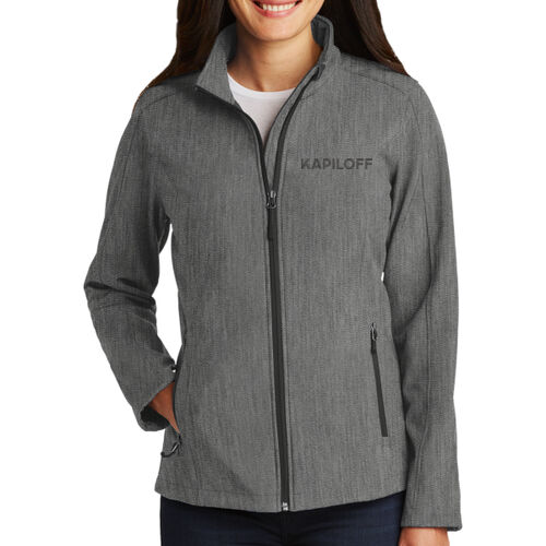 Ladies Soft Shell Jacket (Light Grey) Thumbnail